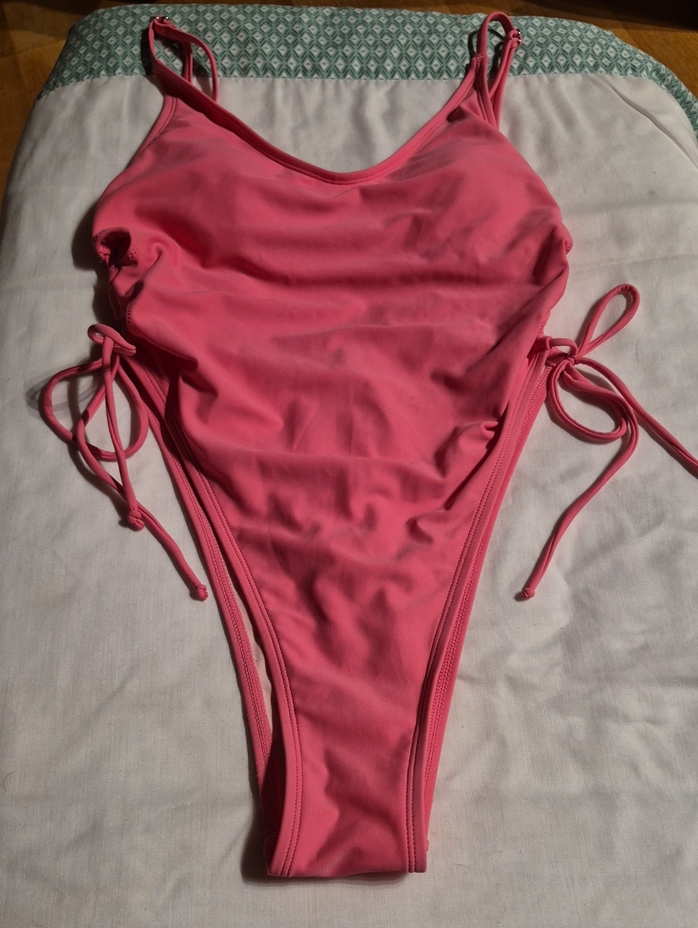 Kids Pink One-Piece Swimsuit with Side Ties